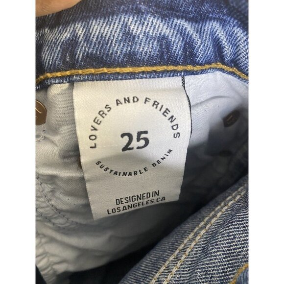 Lovers‎ + Friends Womens Ryan High Rise Loose Straight Blue Denim Size 25 - Picture 8 of 13
